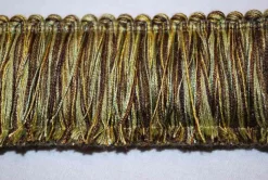 Parisia 402 281 Green Brown Brush Fringe Trim Fabric New