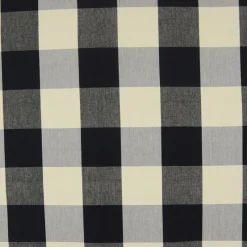 Stock/Laura Kiran 3163 9 Large 4 inch Black Cream Buffalo Check Fabric> Plaids & Checks