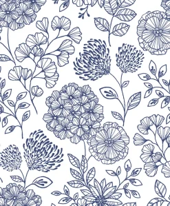 Brewster/ASP 2975-26205 Ada Blue Floral Wallpaper