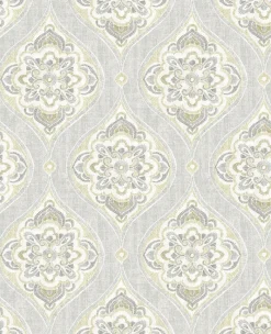 Brewster/ASP 2821-25149 Adele Light Grey Damask Wallpaper Online