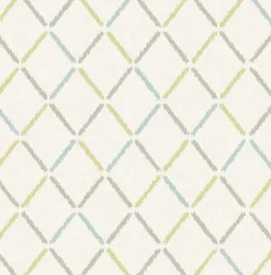 Brewster/ASP 2902-25533 Allotrope Multicolor Linen Geometric Wallpaper> Damask, Trellis & Geometrics