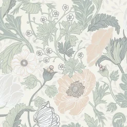 Brewster/ASP 2948-33000 Anemone Light Grey Floral Wallpaper> Architectural