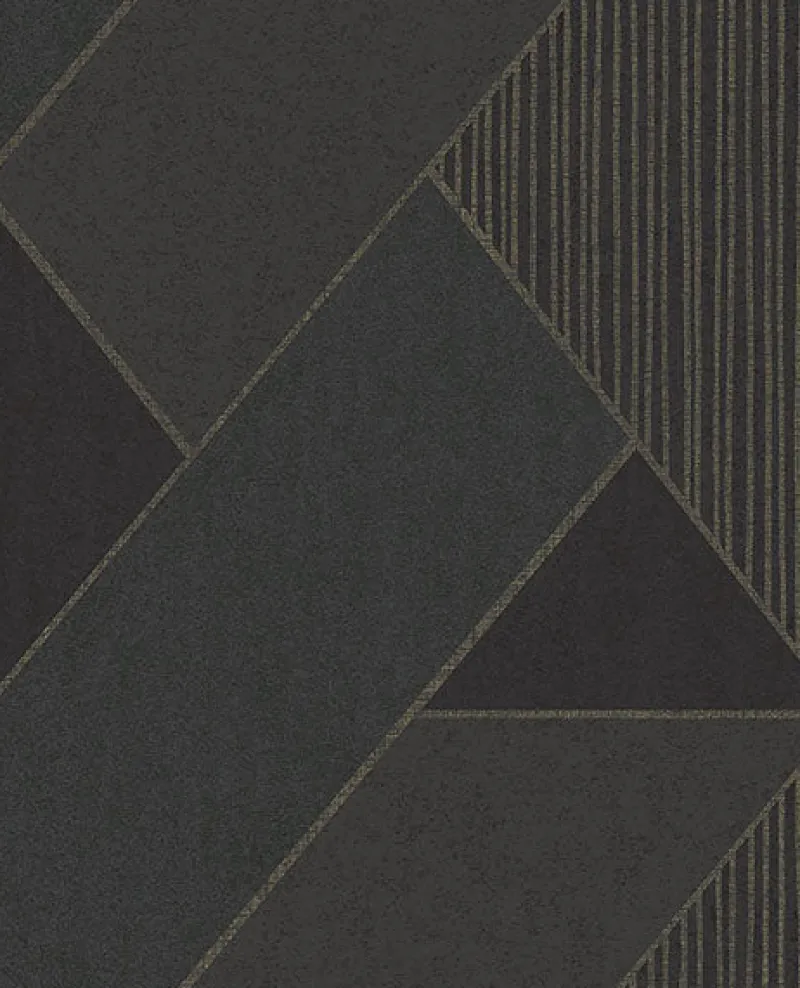 Brewster 395834 Art Deco Dark Blue Glam Geometric Wallpaper> Florals