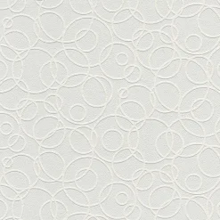 Brewster 4000-1045-19 Artemisia White Circles Paintable Wallpaper Hot