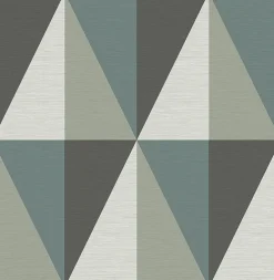 Brewster/ASP 2902-25539 Aspect Teal Geometric Faux Grasscloth Wallpaper> Damask, Trellis & Geometrics