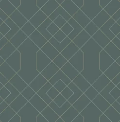 Brewster/ASP 2964-25911 Ballard Teal Geometric Wallpaper New