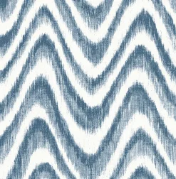 Brewster/ASP 2901-25408 Bargello Blue Faux Grasscloth Wave Wallpaper> Damask, Trellis & Geometrics