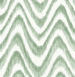 Brewster/ASP 2901-25406 Bargello Green Faux Grasscloth Wave Wallpaper> Damask, Trellis & Geometrics