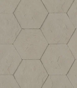 Brewster 4015-427134 Bascom Light Grey Stone Hexagon Wallpaper Online
