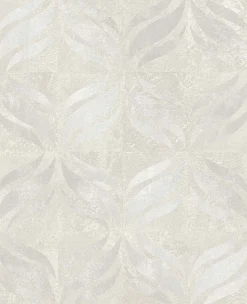 Brewster 2766-24425 Beallara Light Grey Ogee Wallpaper> Damask, Trellis & Geometrics