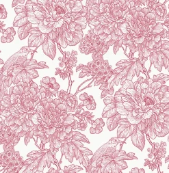 Brewster/ASP 2901-25410 Birds of Paraside Breeze Red Floral Wallpaper New