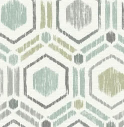 Brewster/ASP 2901-25435 Borneo Light Green Geometric Grasscloth Wallpaper Sale