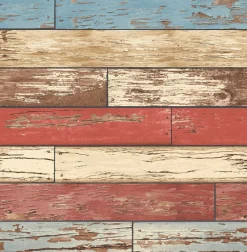 Brewster 2767-22319 Borough Red Scrap Wood Wallpaper> Damask, Trellis & Geometrics