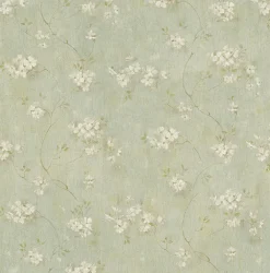 Brewster 3123-44107 Braham Aqua Floral Trail Wallpaper Best