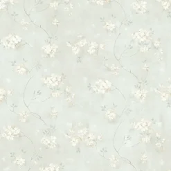 Brewster 3119-441013 Braham Teal Floral Trail Wallpaper Discount