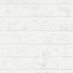 Brewster 4000-99423 Bridgers White Exposed Brick Wall Paintable Wallpaper> Damask, Trellis & Geometrics