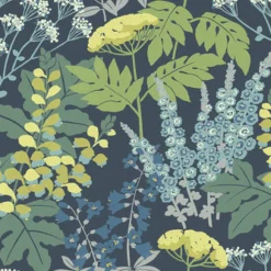 Brewster/ASP 2973-90001 Brie Dark Blue Forest Flowers Wallpaper Hot