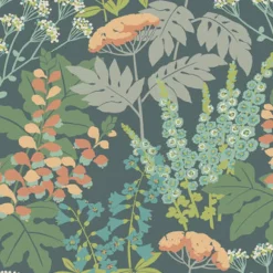 Brewster/ASP 2973-90008 Brie Teal Forest Flowers Wallpaper Hot