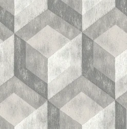 Brewster/ASP 2922-22306 Clarabelle Grey Rustic Wood Tile Wallpaper> Florals