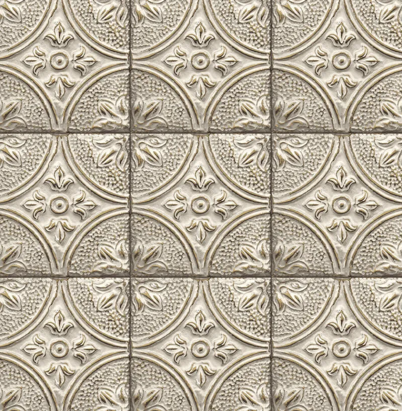 Brewster/ASP 2922-23764 Cornelius Grey Tin Celing Tile Wallpaper> Architectural