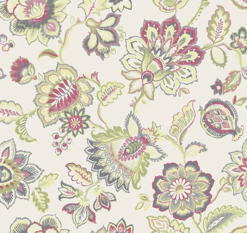 Brewster/ASP 2901-87513 Corona Green Jacobean Wallpaper> Architectural