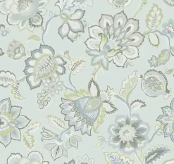 Brewster/ASP 2901-87515 Corona Light Blue Jacobean Wallpaper Hot