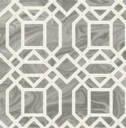 Brewster/ASP 2763-24245 Daphne Grey Trellis Wallpaper> Florals