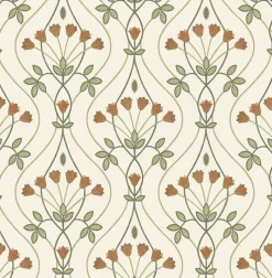 Brewster/ASP 2970-26146 Dard Green Tulip Ogee Wallpaper Outlet