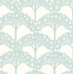 Brewster/ASP 2970-26111 Dawson Turquoise Magnolia Tree Wallpaper> Architectural