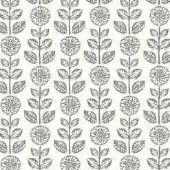 Brewster 3119-13511 Dolly Black Floral Wallpaper> Architectural