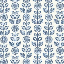 Brewster 2904-13512 Dolly Navy Folk Floral Wallpaper> Architectural