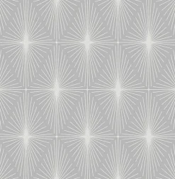 Brewster 2766-23871 Draper Grey Geometric Wallpaper> Florals