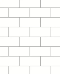 Brewster 2904-23750 Easton Off-White Subway Tile Wallpaper> Architectural