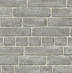 Brewster/ASP 2922-24050 Eggertson Grey Brick Wallpaper> Brick, Stone & Wood