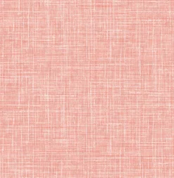 Brewster/ASP 4081-26355 Emerson Coral Faux Linen Wallpaper> Damask, Trellis & Geometrics