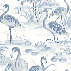 Brewster 3120-13602 Everglades Blue Flamingos Wallpaper Best