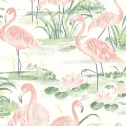 Brewster 3120-13601 Everglades Coral Flamingos Wallpaper Best