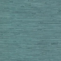 Brewster 2904-24415 Fiber Teal Faux Grasscloth Wallpaper> Damask, Trellis & Geometrics