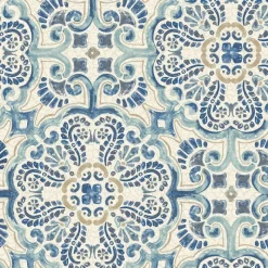 Brewster/ASP 2540-24046 Florentine Blue Tile Wallpaper> Damask, Trellis & Geometrics
