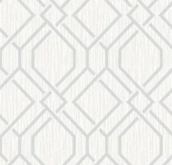 Brewster 4025-82525 Frege Silver Trellis Wallpaper> Florals