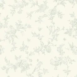 Brewster 3123-02194 French Nightingale Seafoam Trail Wallpaper Clearance