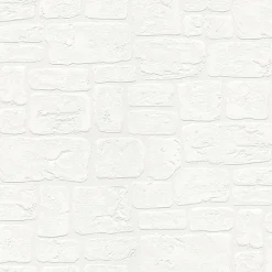 Brewster 4000-2040-42 Gaffrey White Stone Paintable Wallpaper Online