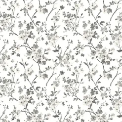 Brewster 3122-10920 Glinda Black Floral Trail Wallpaper> Architectural
