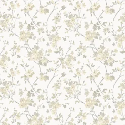 Brewster 3122-10903 Glinda Light Yellow Floral Trail Wallpaper> Architectural