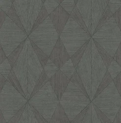Brewster 2896-25334 Intrinsic Dark Grey Textured Geometric Wallpaper> Florals