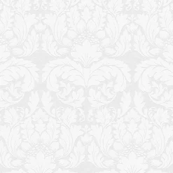 Brewster 4000-95135-1 Jan White Damask Paintable Wallpaper> Damask, Trellis & Geometrics