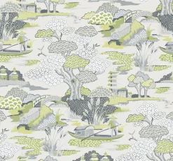 Brewster/ASP 2901-87508 Joy De Vie Green Toile Wallpaper> Damask, Trellis & Geometrics