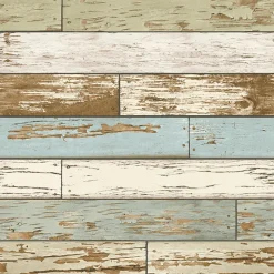 Brewster 2904-22302 Juda Green Scrap Wood Wallpaper> Brick, Stone & Wood