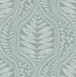 Brewster/ASP 2964-25950 Juno Teal Ogee Wallpaper