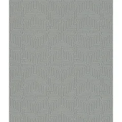 Brewster 376068 Kairo Grey Geometric Wallpaper> Florals